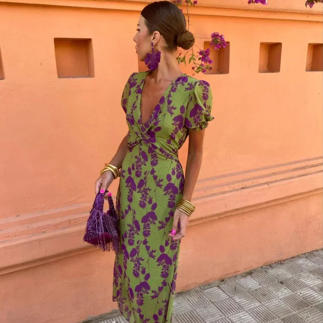 VIOLETA - VESTIDO LARGO ESTAMPADO