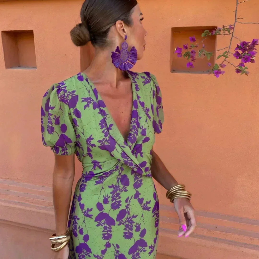 VIOLETA - VESTIDO LARGO ESTAMPADO