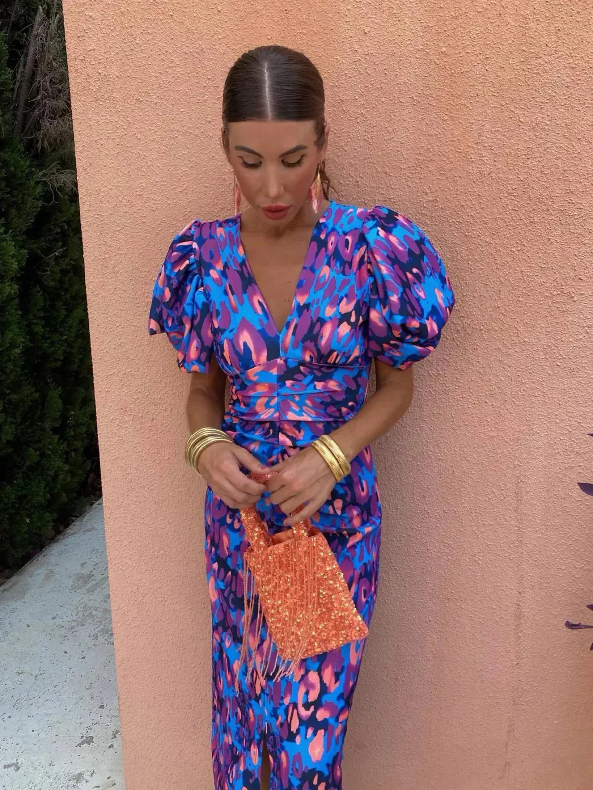 ARIEL - VESTIDO MIDI ESTAMPADO