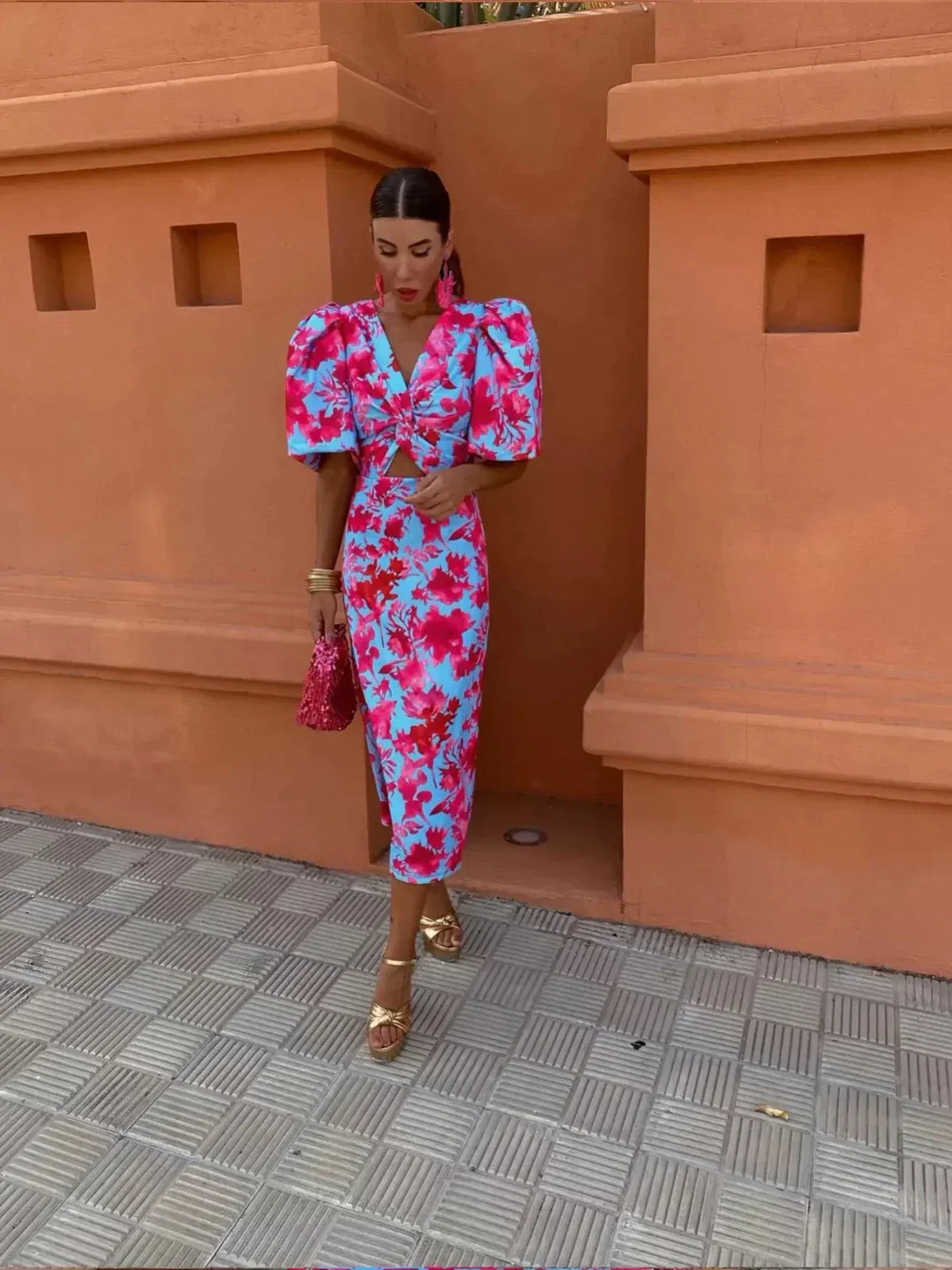 ARIEL - VESTIDO MIDI ESTAMPADO