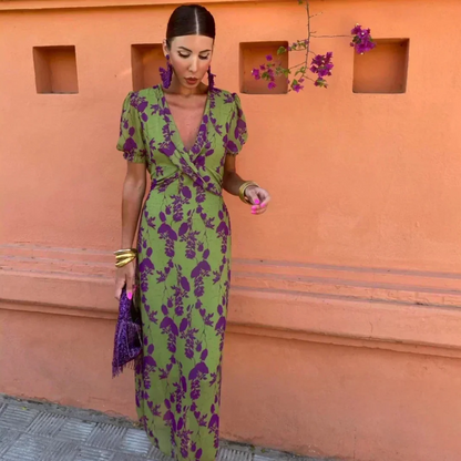VIOLETA - VESTIDO LARGO ESTAMPADO
