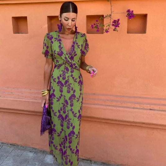 VIOLETA - VESTIDO LARGO ESTAMPADO