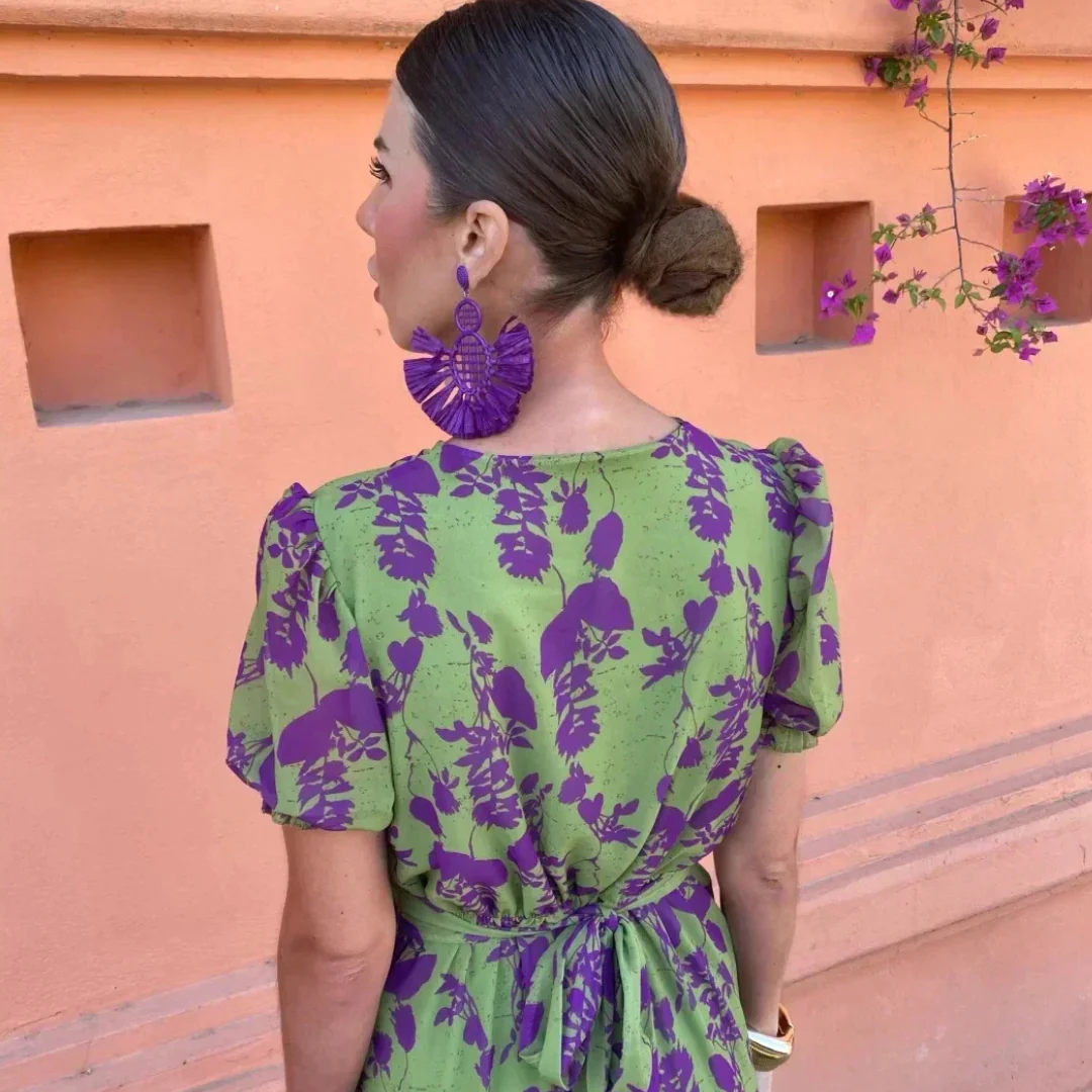 VIOLETA - VESTIDO LARGO ESTAMPADO