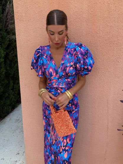 ARIEL - VESTIDO MIDI ESTAMPADO